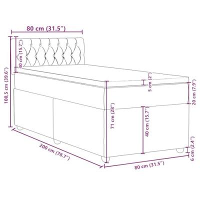 Boxspring met matras stof crèmekleurig 80x200 cm