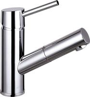 Wastafelmengkraan Sapho Paris 1-hendel Recht 18.3 cm met Uittrekbare Spray Chroom Sapho - thumbnail