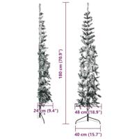 Kunstkerstboom half met sneeuw smal 180 cm - thumbnail