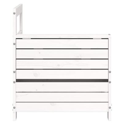 Tuinbank met armleuning en klaptafel massief grenenhout wit Tuinbank met armleuning en klaptafel massief grenenhout wit