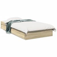 Bedframe met lades bewerkt hout sonoma eikenkleurig 100x200 cm - thumbnail