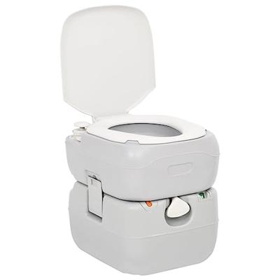 VidaXL Campingtoilet draagbaar 22+12 l hdpe grijs en wit VidaXL Campingtoilet draagbaar 22+12 l hdpe grijs en wit