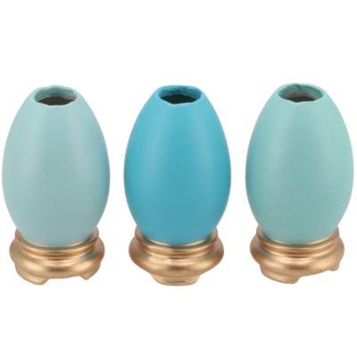 Daan Kromhout Paasdecoratie paasei blauw 15 cm 3 assorti | 6 stuks