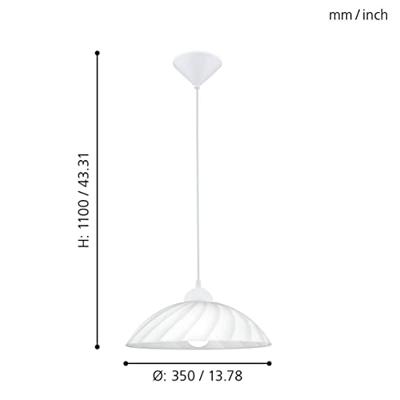 Eglo HanglampVetro gegolfd wit - 82785