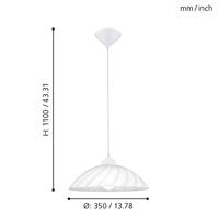Eglo HanglampVetro gegolfd wit - 82785 - thumbnail
