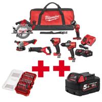 Milwaukee M18 FPP6G3-502B Accu Combiset 6-delig 18V - Inclusief 2x 5,0Ah Accu,Lader en Tas - thumbnail