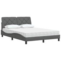 Bed met matras stof donkergrijs 120x200 cm - thumbnail