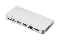 Digitus DA-70866 notebook dock & poortreplicator Bedraad USB 3.2 Gen 2 (3.1 Gen 2) Type-C Zilver - thumbnail