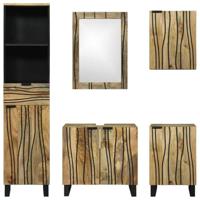 Badkamermeubelset met lade 5 pcs Bruin 38 x 33 x 160 cm - thumbnail