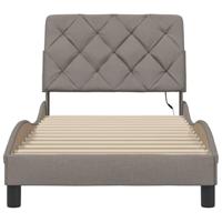 Bedframe met LED zonder matras 90x190 cm stof taupe - thumbnail
