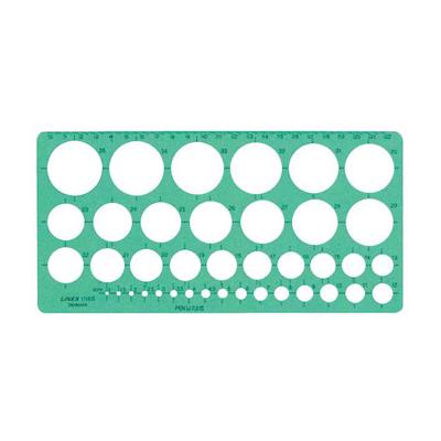 Cirkelsjabloon Linex 39 cirkels met inktvoetjes 1-35mm groen