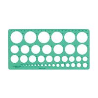 Cirkelsjabloon Linex 39 cirkels met inktvoetjes 1-35mm groen - thumbnail
