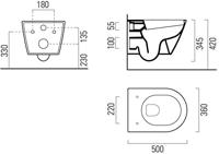 Ben Stelvio hangtoilet compact 36x50x34,5cm met Xtra glaze+ en Free flush wit - thumbnail