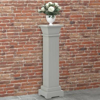 VidaXL Plantenstandaard klassieke zuil vierkant 17x17x66 cm mdf grijs