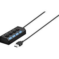 Renkforce USB 2.0-hub 4 poorten Individueel schakelbaar, Met status-LEDs Zwart - thumbnail