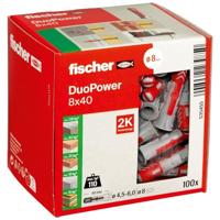 Fischer DUOPOWER | Universele pluggen | 8X40 mm - 100 Stuks - 535455 - thumbnail