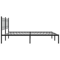 Bedframe met hoofdbord metaal zwart 183x213 cm - thumbnail