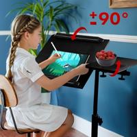 Verrijdbaar bureau/laptopstatief Maclean, zwart, in hoogte verstelbaar 59-89cm, max. 30kg , MC-121 B - thumbnail