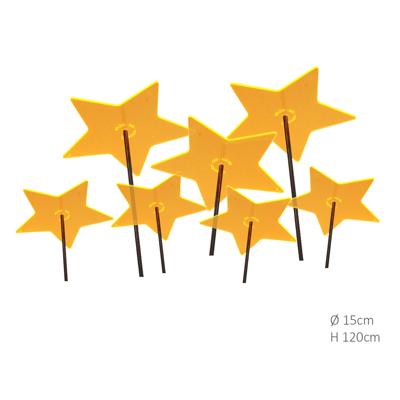 7 stuks! Zonnevangers Ster Geel medium 120x15 cm Cazador Del Sol - Cazador del sol