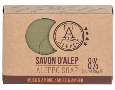 Aleppo Zeep Muskus-Amber - 8% Laurel Bay Oil - 100 gram Aleppo Zeep Muskus-Amber - 8% Laurel Bay Oil - 100 gram