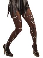 Panty zwart met vleermuizen - thumbnail