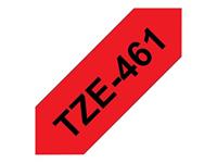 Brother TZE-461 labelprinter-tape Zwart op rood - thumbnail