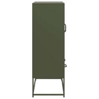 Hoge kast 68x39x111,5 cm staal olijfgroen - thumbnail