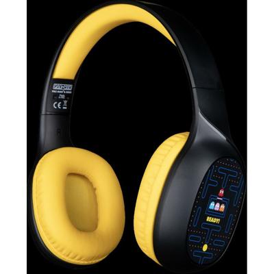 Konix Pac-Man Draadloze Bluetooth 5.3 hoofdtelefoon voor smartphones en tablets, 30 uur batterijduur - 3,5 mm jack-kabel - zwart en geel
