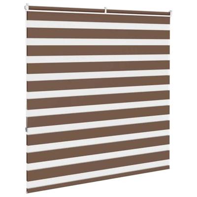 VidaXL Zebra rolgordijn 145x150 cm stofbreedte 140,9cm polyester bruin