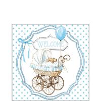 Ambiente Servet 25cm Welcome blue baby - thumbnail