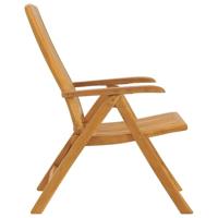 Tuinstoelen 6 st verstelbaar met kussens massief teakhout - thumbnail