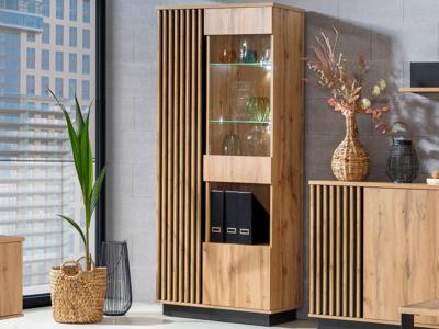 Kolomkast LAVIDA 3 deuren artisan eik met led Kolomkast LAVIDA 3 deuren artisan eik met led