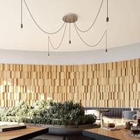 Plafondkap wit met 5 uitgangen rond 40cm - thumbnail