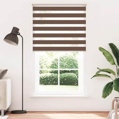 VidaXL Zebra rolgordijn 130x200 cm stofbreedte 125,9cm polyester bruin VidaXL Zebra rolgordijn 130x200 cm stofbreedte 125,9cm polyester bruin