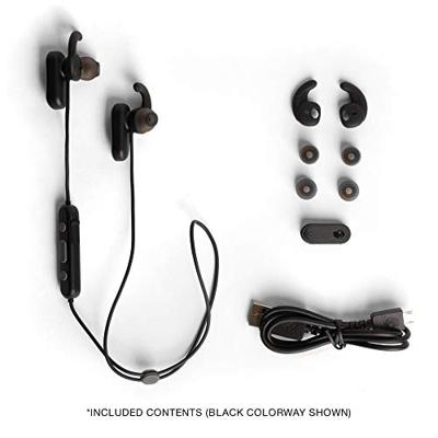 Skullcandy Methode Draadloze ruisonderdrukking, bluetooth-microfoon, 8 uur batterij, Secure FitFin gels, IPX4 zweet/waterbestendig, zwart/grijs