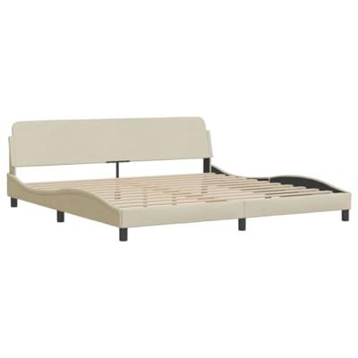 Bed met matras stof crèmekleurig 200x200 cm