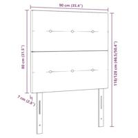 LED Hoofdbord met LED-striplichten Taupe 90 cm Polyester - thumbnail