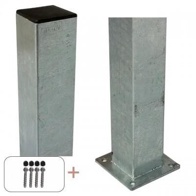 Stalen Paal Met Voetplaat 8 x 8 x 186 CM Stalen Paal Met Voetplaat 8 x 8 x 186 CM