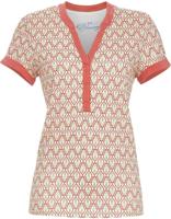 Grafisch patroon pyjamashirt rood - thumbnail