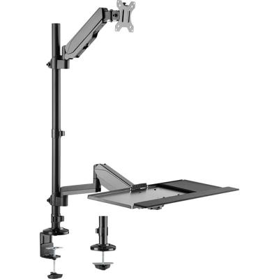 My Wall HL63L Monitor-tafelbeugel Aantal monteerbare displays: 1 Display(s) 43,2 cm (17) - 81,3 cm (32) Zwart In hoogte verstelbaar, Kantelbaar, Zwenkbaar,