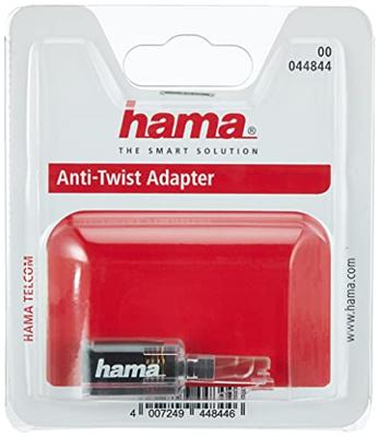 Hama Anti-twist-adapter voor het ontwarren van telefoonkabels (ontwarrend, 360° draaibaar) transparant/zwart