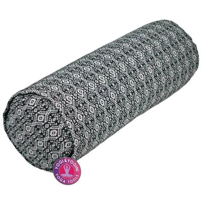 Yogi & Yogini Yoga Bolster Zwart/Wit Rond Katoen - Patroon - 60 x 16 cm