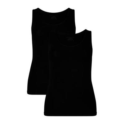 2-pak hemden dames - brede band - Anna - Bamboe onderhemd ronde hals - huidvriendelijk - S - Zwart - Top - Singlet - S - S - S - S - S - S -