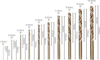 Metaalborencass. HSS-C0 1-10mm 135 10dlg - thumbnail