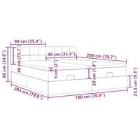 Ottoman bed met matrassen en LED's 180x200cm fluweel - thumbnail