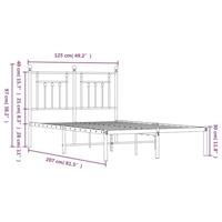 Bedframe met hoofdbord metaal zwart 120x200 cm - thumbnail