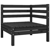 3-delige Loungeset massief grenenhout zwart - thumbnail