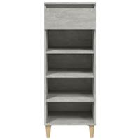 Schoenenkast 40x36x105 cm bewerkt hout betongrijs - thumbnail