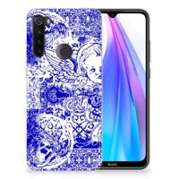 Silicone Back Case Xiaomi Redmi Note 8T Angel Skull Blauw - thumbnail