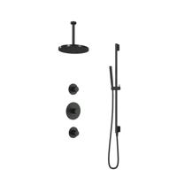 Hotbath Cobber IBS20 Regendoucheset inbouw - 30cm plafondarm - 30cm ronde hoofddouche - staafhanddouche - glijstang - nikkel geborsteld IBS20GN357 - thumbnail